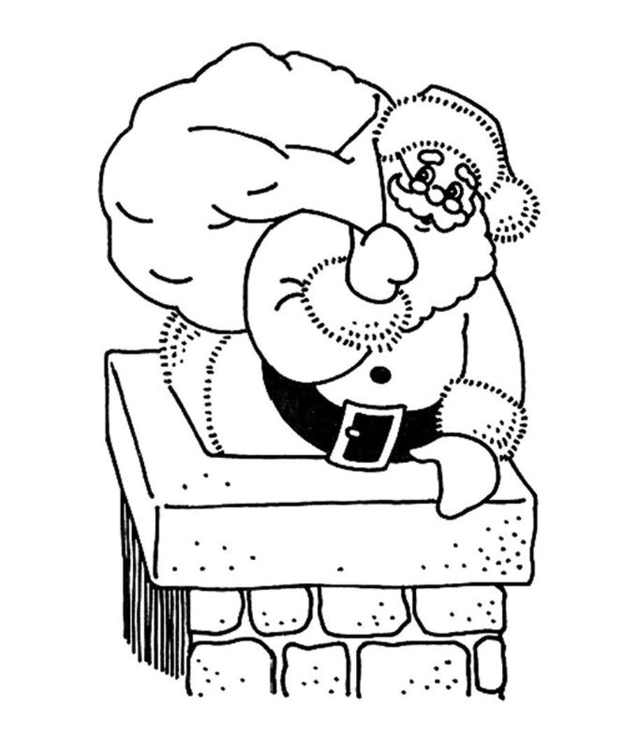 Coloring Pages Of Santa Claus Into A Large Pit | Christmas ...