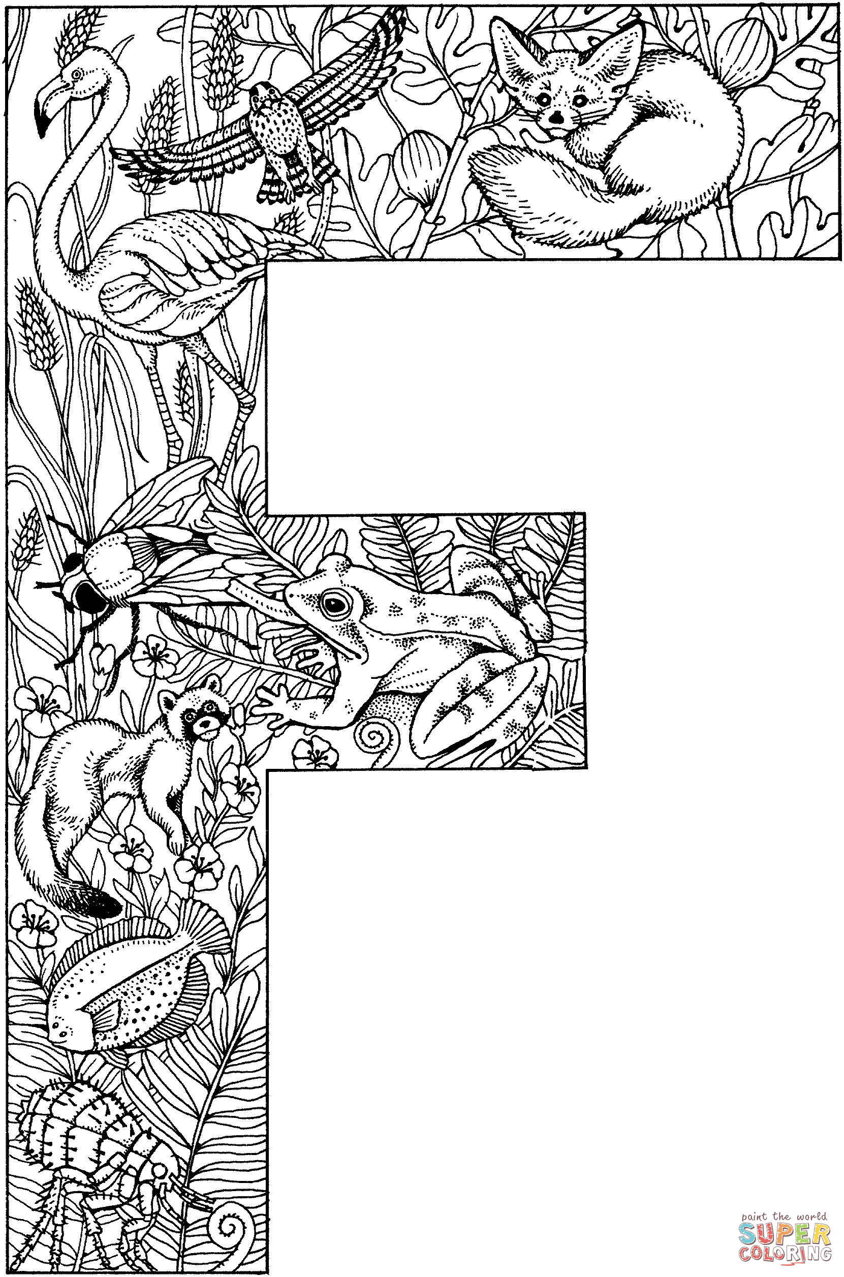 Letter F coloring page | Free Printable Coloring Pages