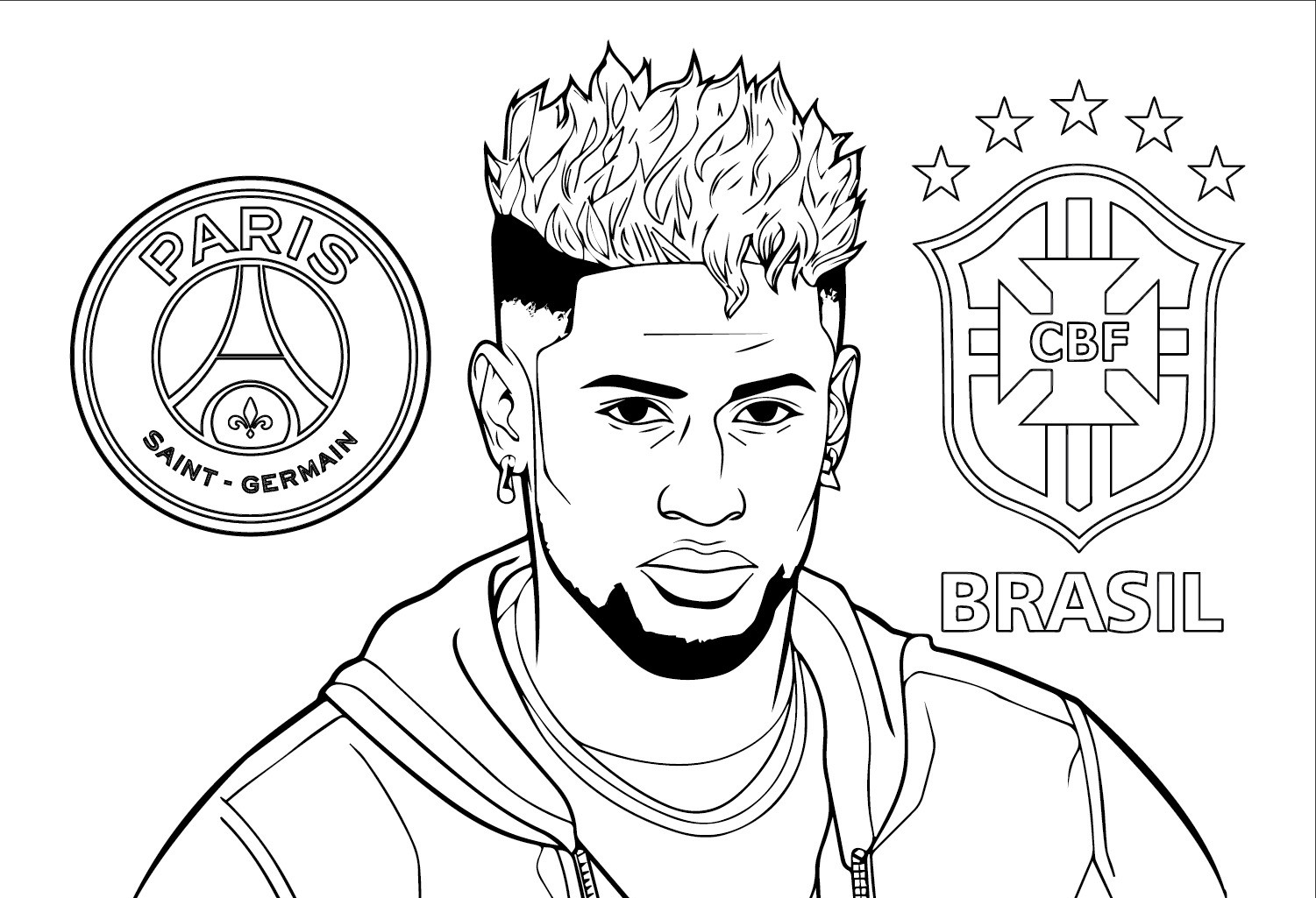 Coloring page Neymar - Coloring pages Child