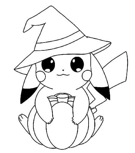 Cute Halloween Pikachu coloring page ...