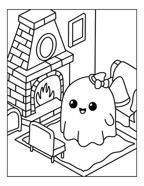 Cute Ghost Coloring Pages for Kids ...