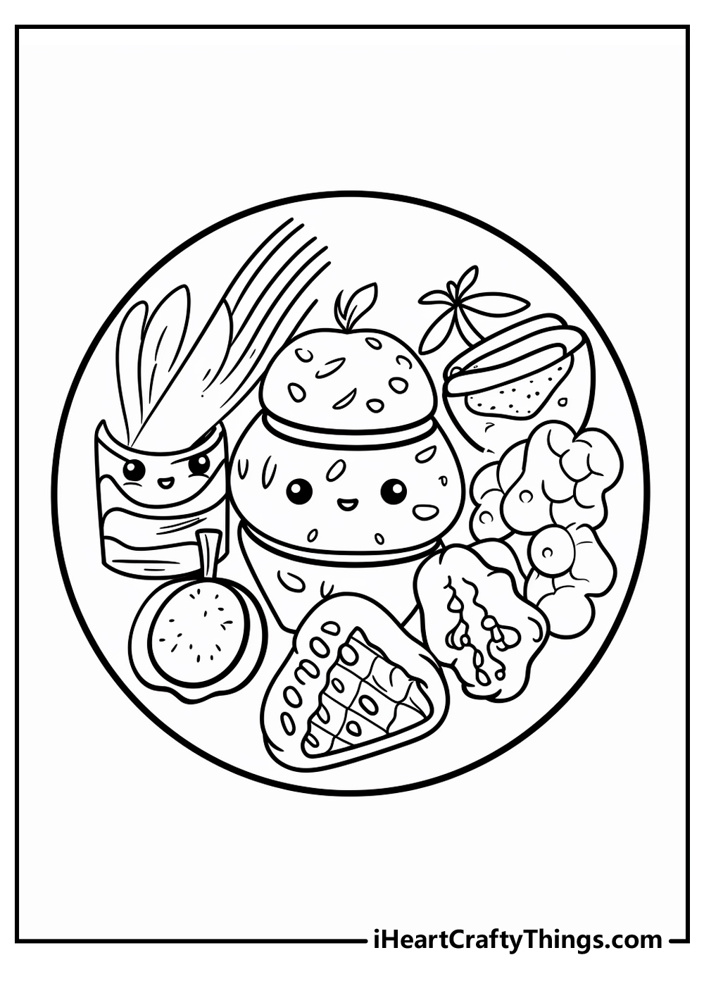 Cute Food Coloring Pages (100% Free ...