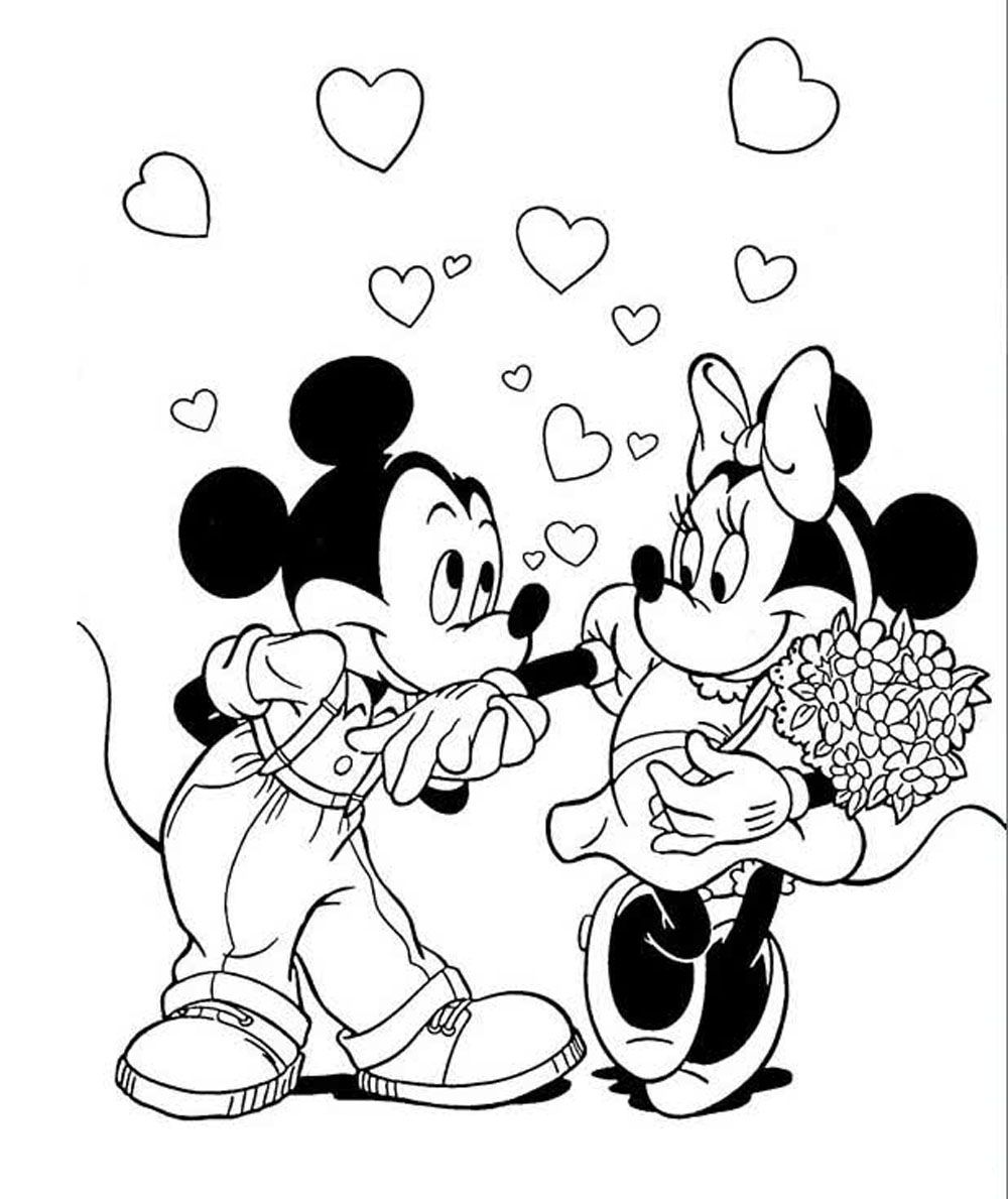 Coloring Pages For Mickey And Minnie Mouse - Coloring Page
