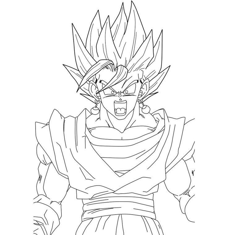 Dragon Ball Z Vegeta SS4 Coloring Page, Coloriage Dragon Ball Z ...
