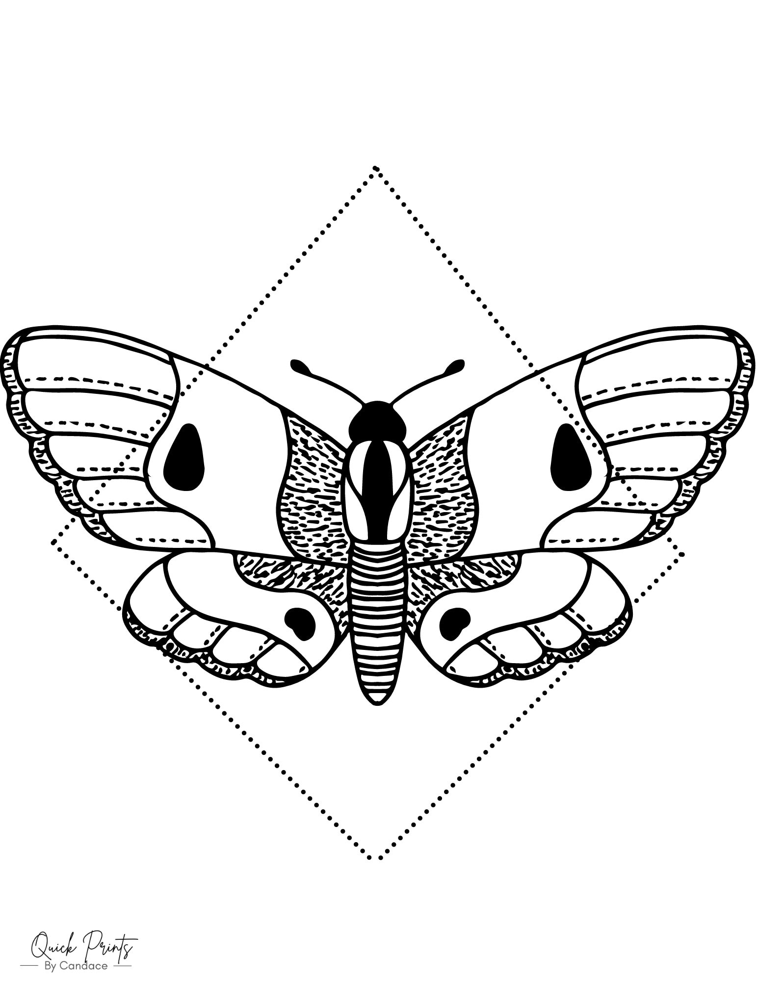 Moth Coloring Page - Etsy