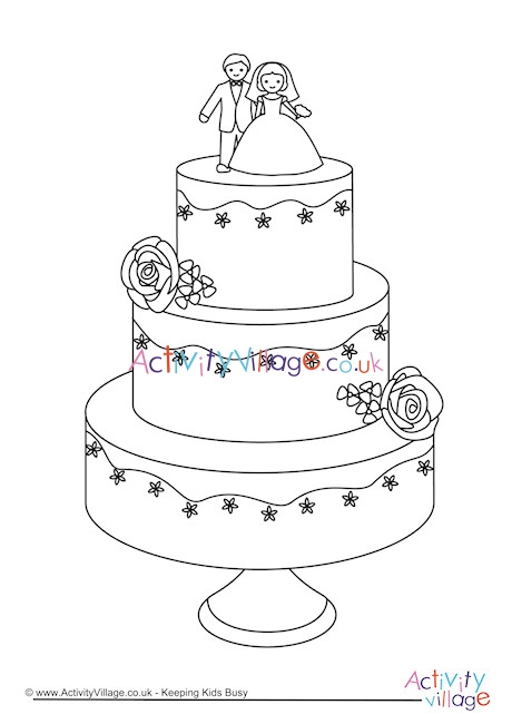 Wedding Cake Colouring Page 2