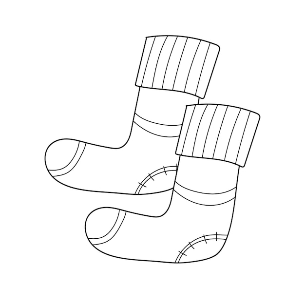Premium Vector | Simple coloring page coloring book for children warm knee  socks
