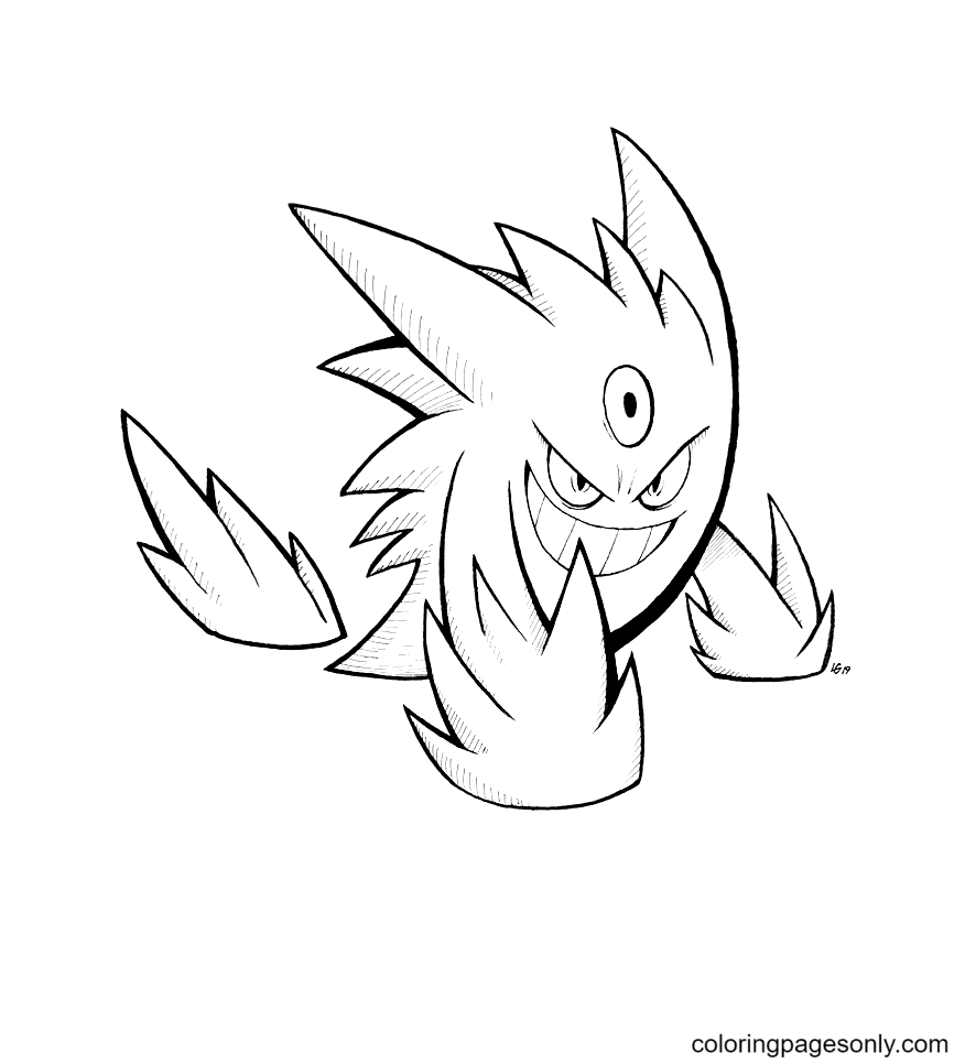 Mega Gengar Coloring Pages - Gengar Coloring Pages - Coloring Pages For  Kids And Adults