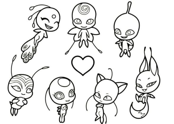 Kwamis Miraculous Ladybug Coloring Page - Free Printable Coloring Pages for  Kids