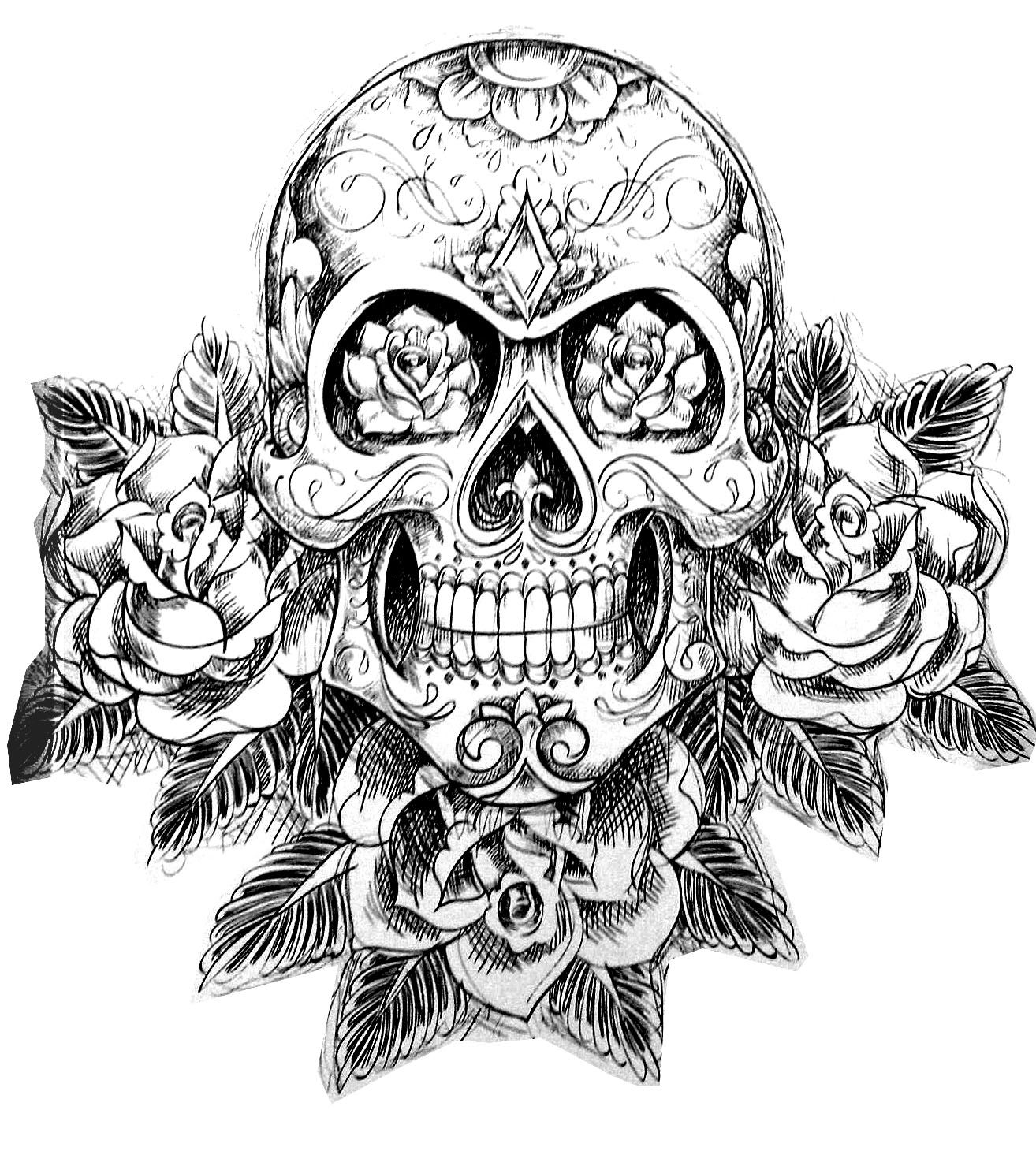 Skulls Coloring Pages Sugar Candy Skull Coloring Pages Coloring ...