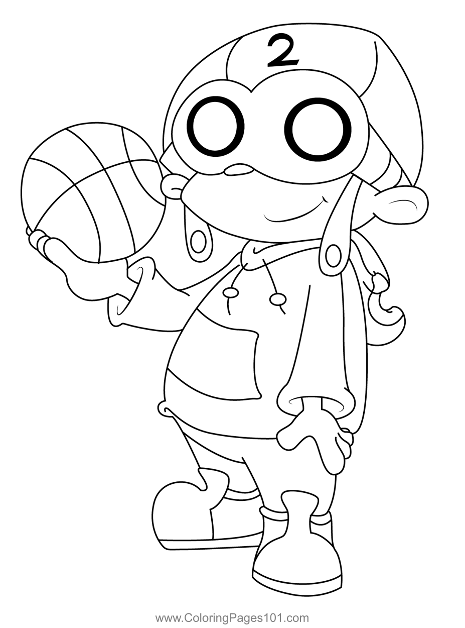 Numbuh 2 Basketball Coloring Page for Kids - Free Codename: Kids Next Door  Printable Coloring Pages Online for Kids - ColoringPages101.com | Coloring  Pages for Kids