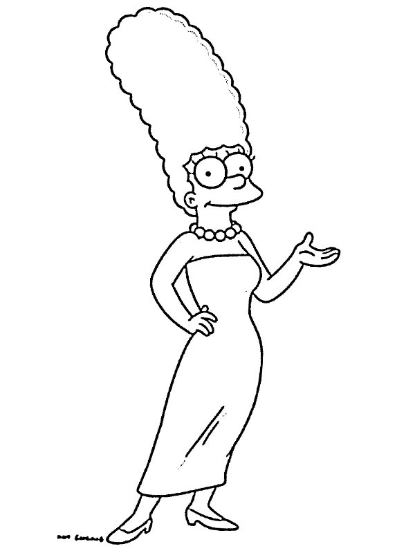 Marge Simpson Coloring Page - Funny Coloring Pages