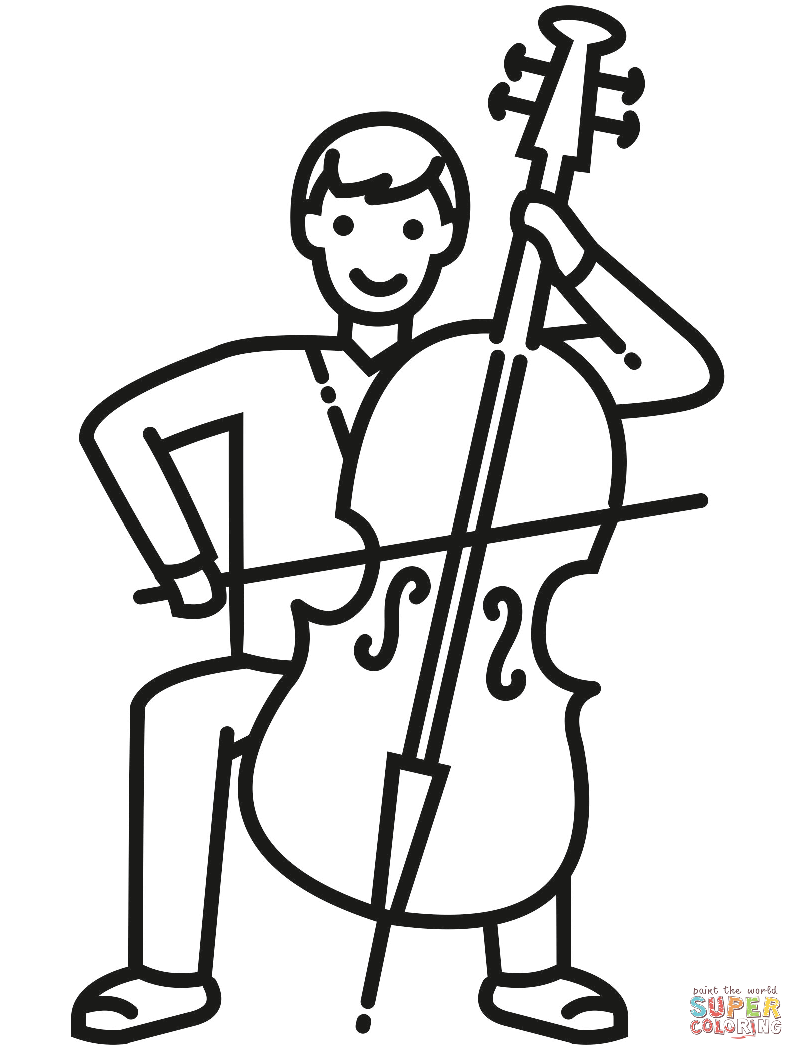 Cellist coloring page | Free Printable Coloring Pages