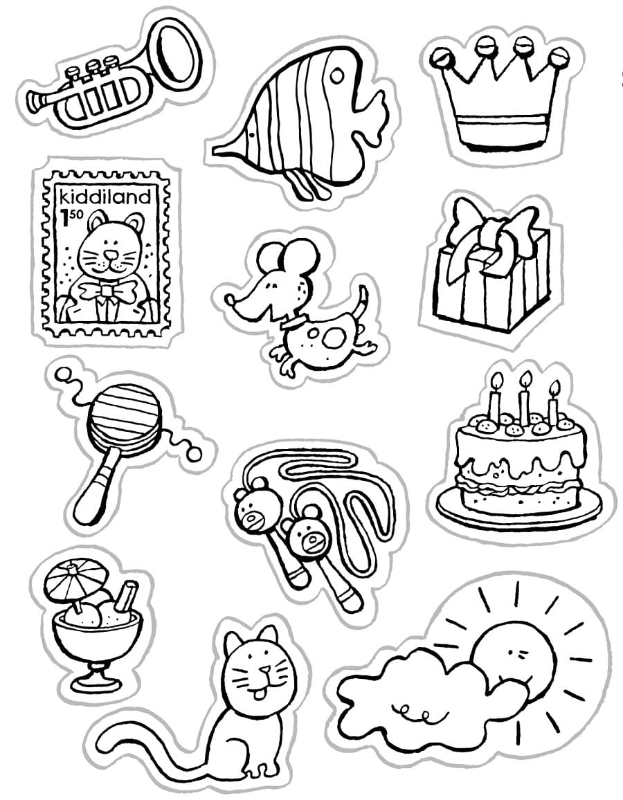 Adorable Stickers Coloring Page - Free Printable Coloring Pages for Kids