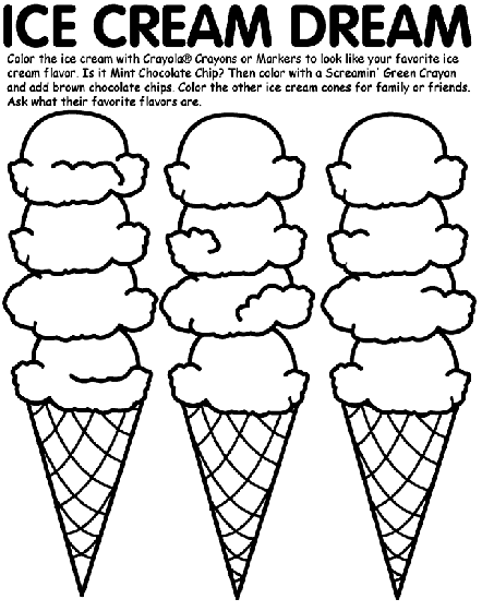 Ice Cream Dream Coloring Page | crayola.com