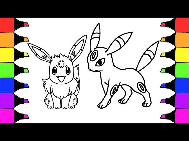 Pokemon Coloring Pages Eevee evolution to Umbreon I Colouring book fun -  YouTube