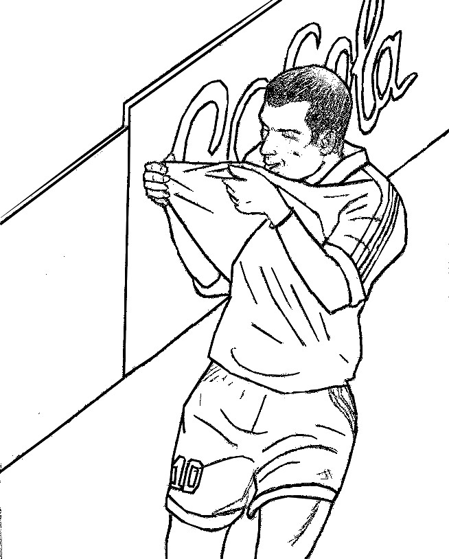 Coloring page French national soccer team : Zinédine Zidane 1