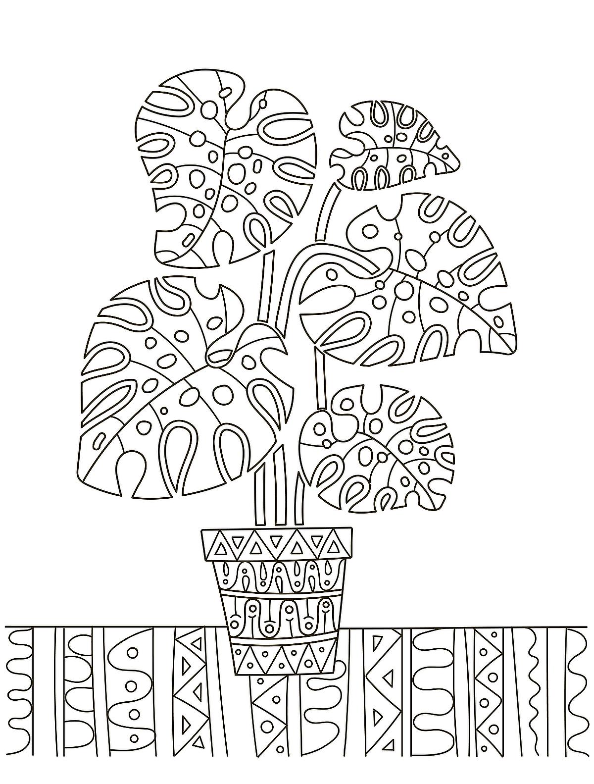 Houseplants Coloring Pages: Free Printable Coloring Pages of Plants for  Plant Lovers | Printables | 30Seconds Mom