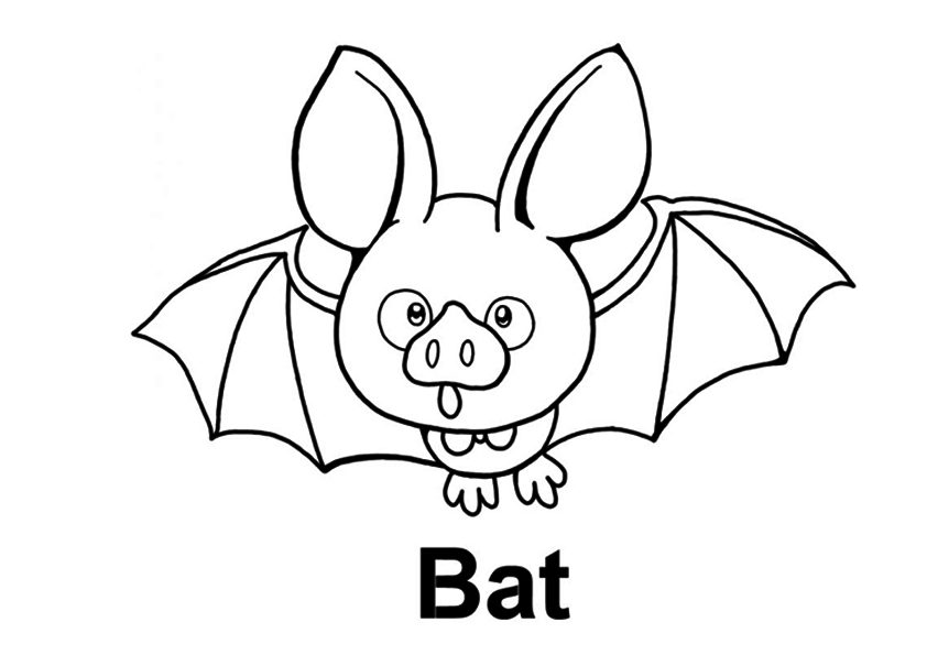 Cute Baby Bat Coloring Page - Free Printable Coloring Pages for Kids