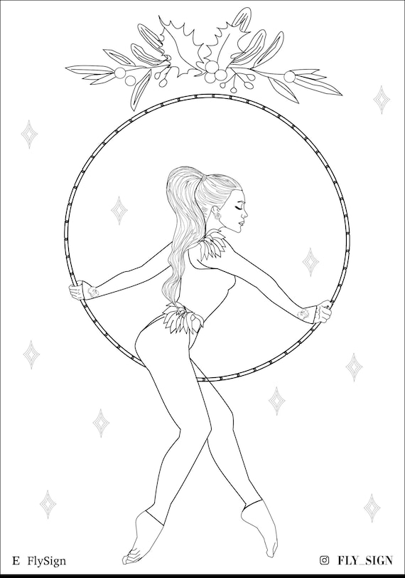 Aerial Lyra Colouring. Digital Download Coloring Page. Circus - Etsy
