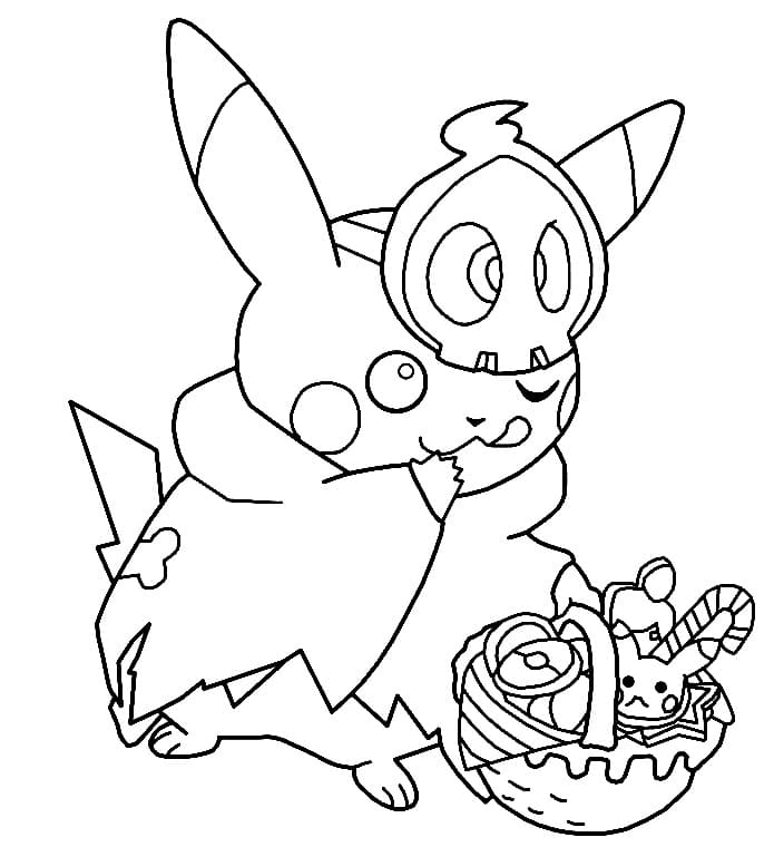 Halloween Pikachu Image coloring page ...