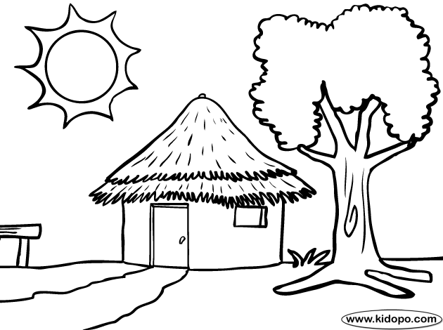 Pin by AKWorld on drawing ...summer vacation | African hut ...