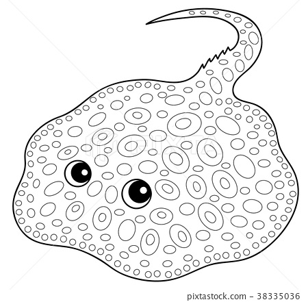 Freshwater A Diamond Polka Dot Stingray... - Stock Illustration ...