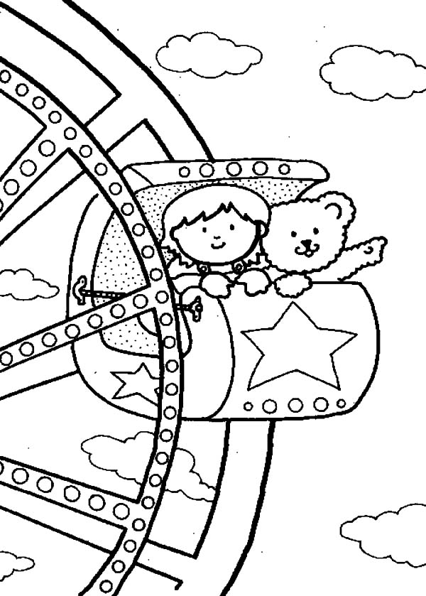 Watching View from Ferris Wheel Carnival Coloring Pages | Best ...