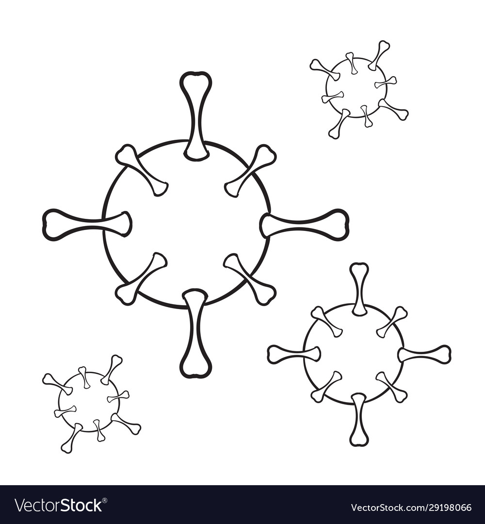 Coronavirus disease with hand drawn doodle Vector Image