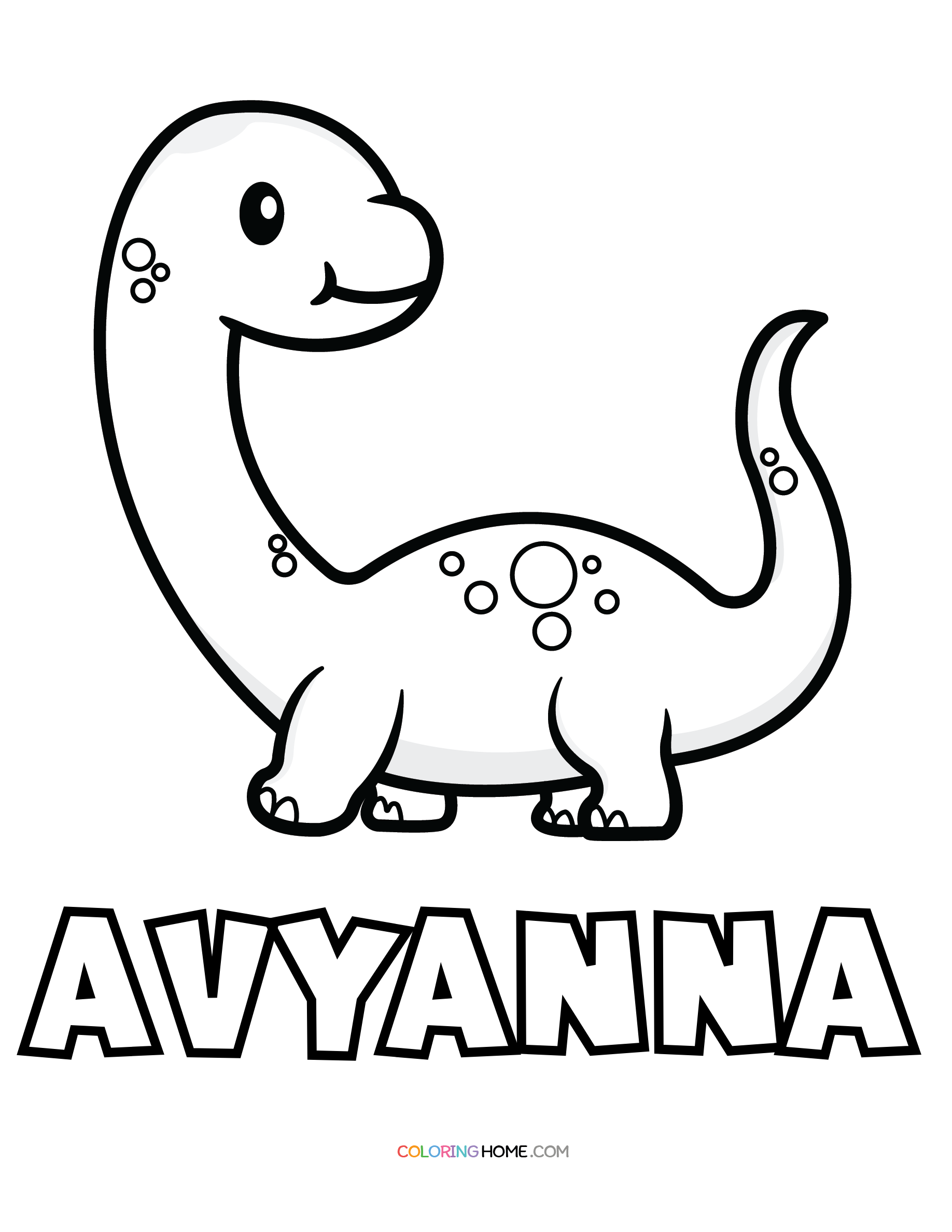Avyanna dinosaur coloring page