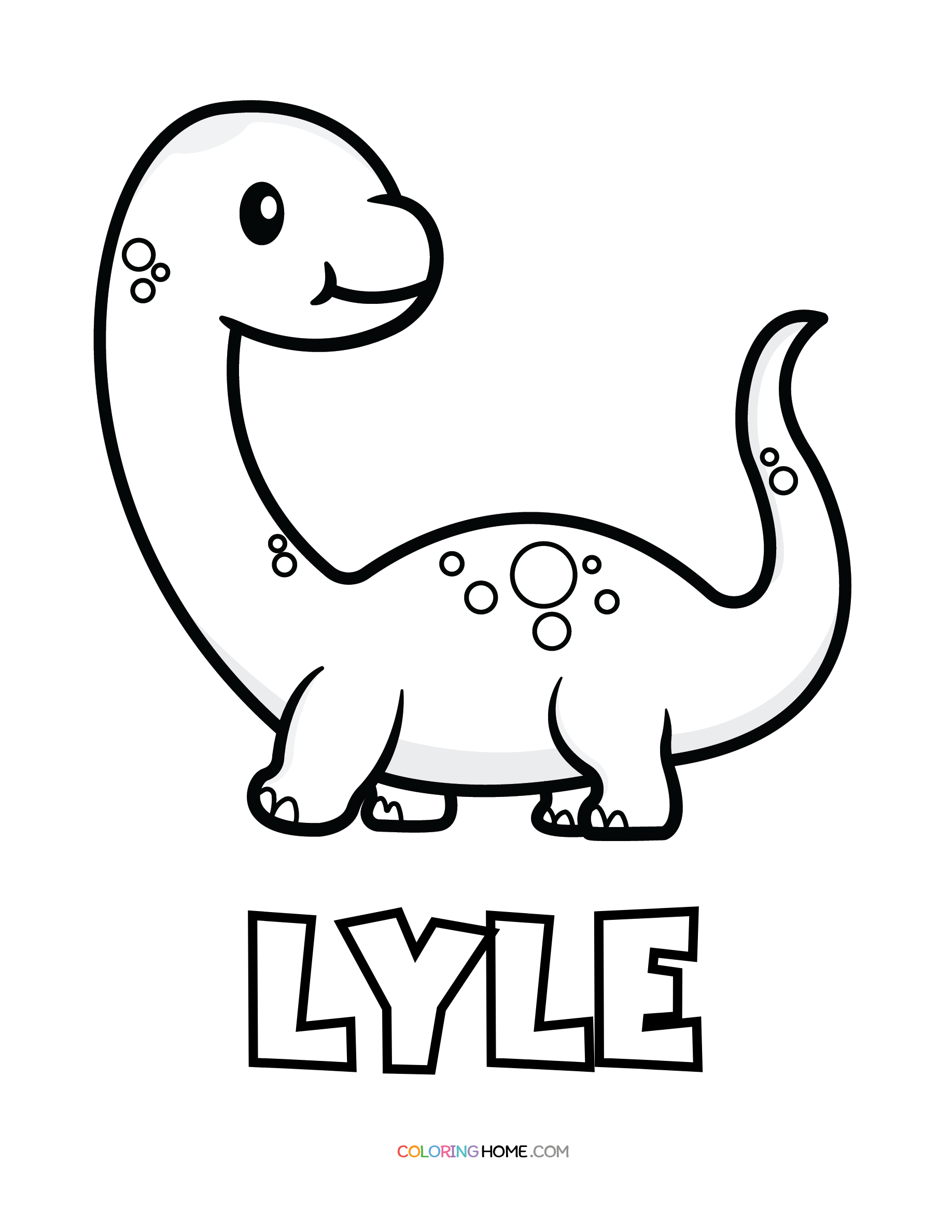 Lyle dinosaur coloring page