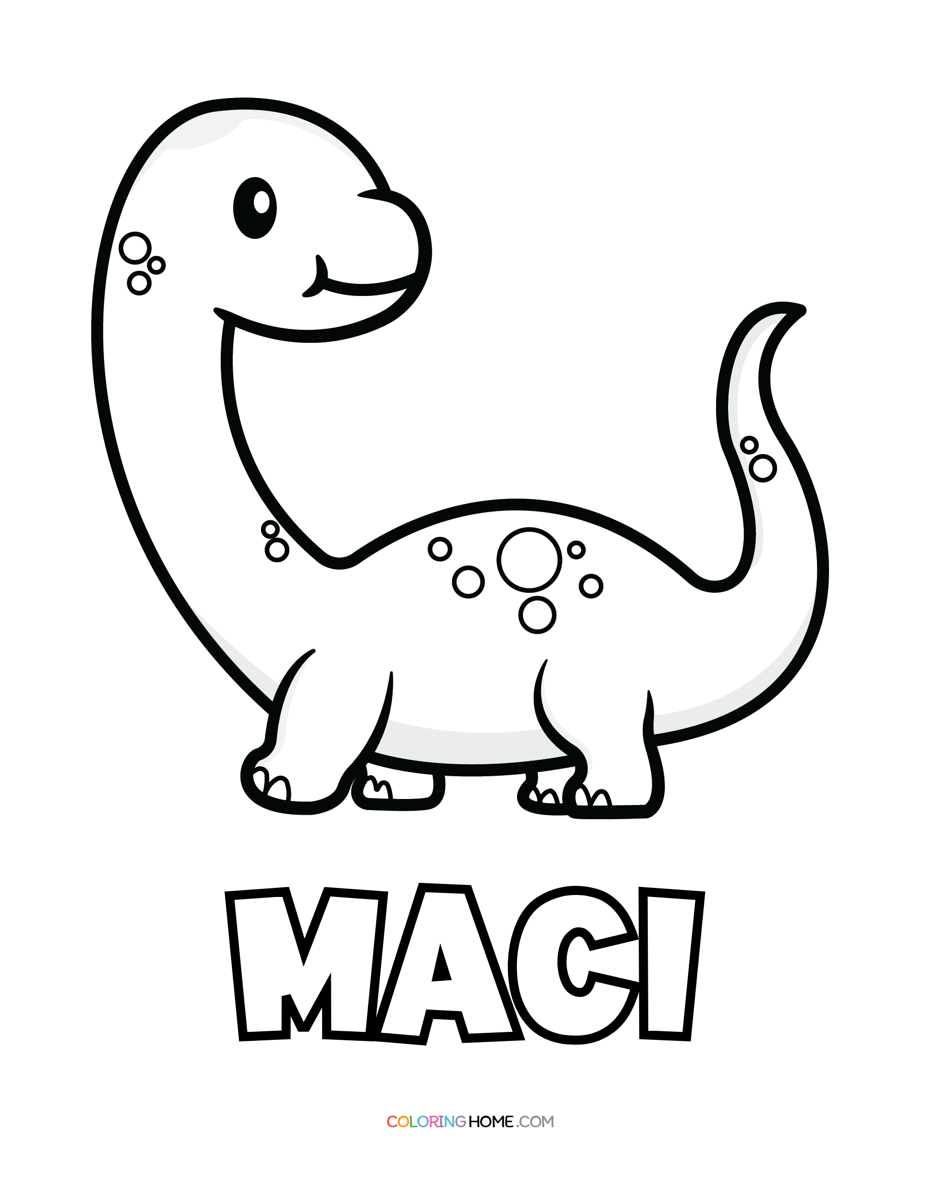 Maci dinosaur coloring page