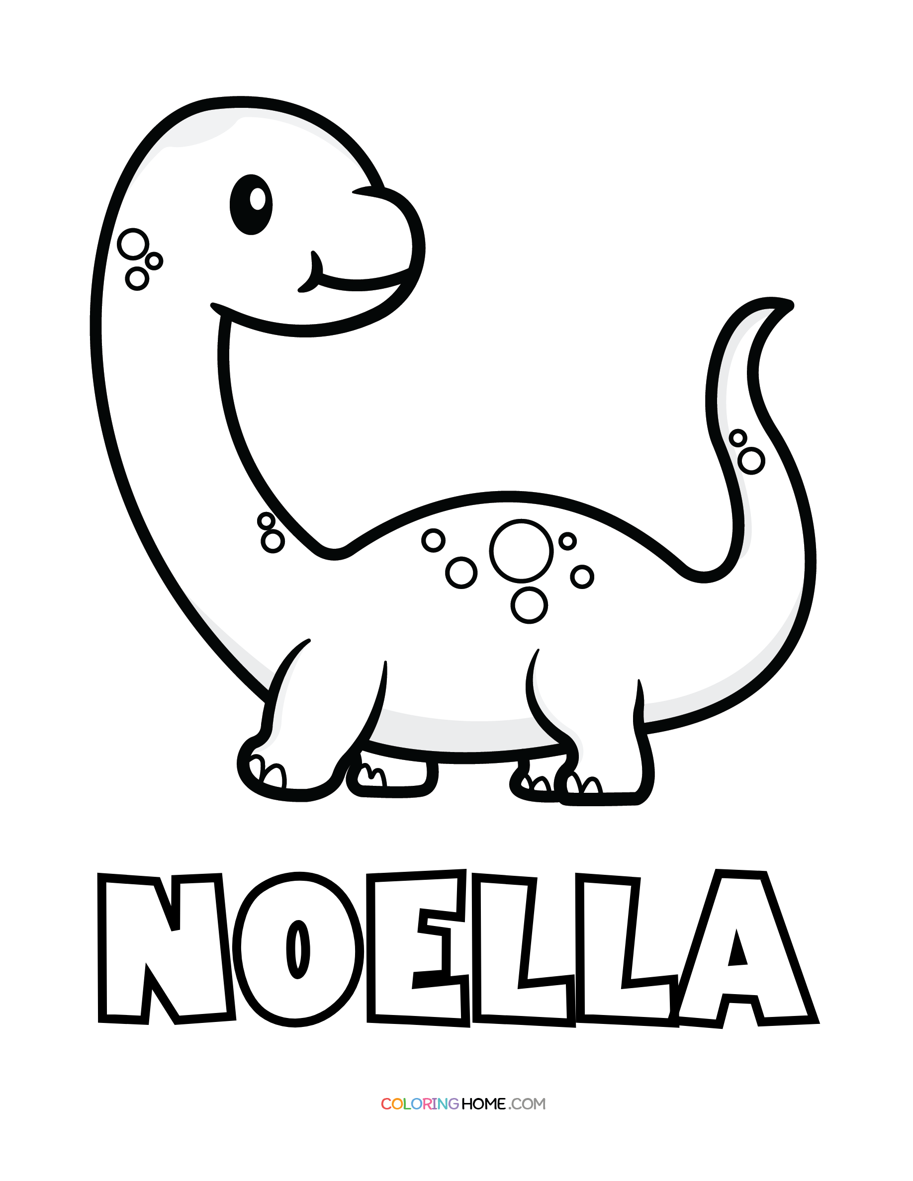 Noella dinosaur coloring page