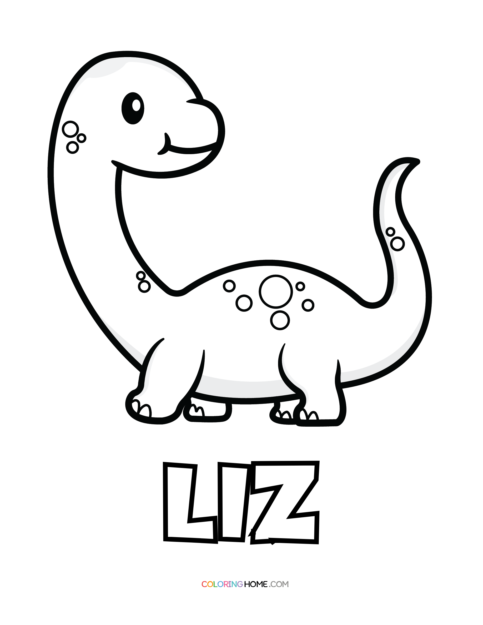 Liz dinosaur coloring page