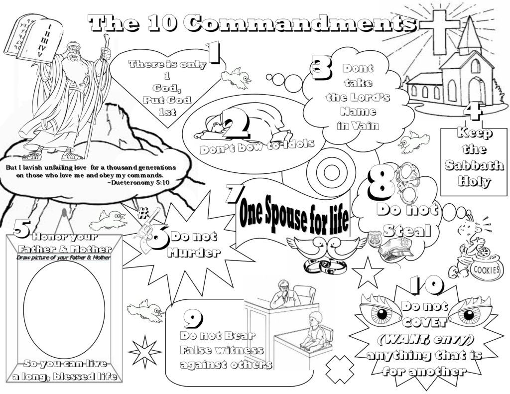 ten commandments for kids coloring pages - High Quality Coloring Pages