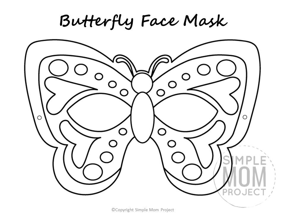 Free Printable Butterfly Mask Template Coloring Page - Simple Mom Project