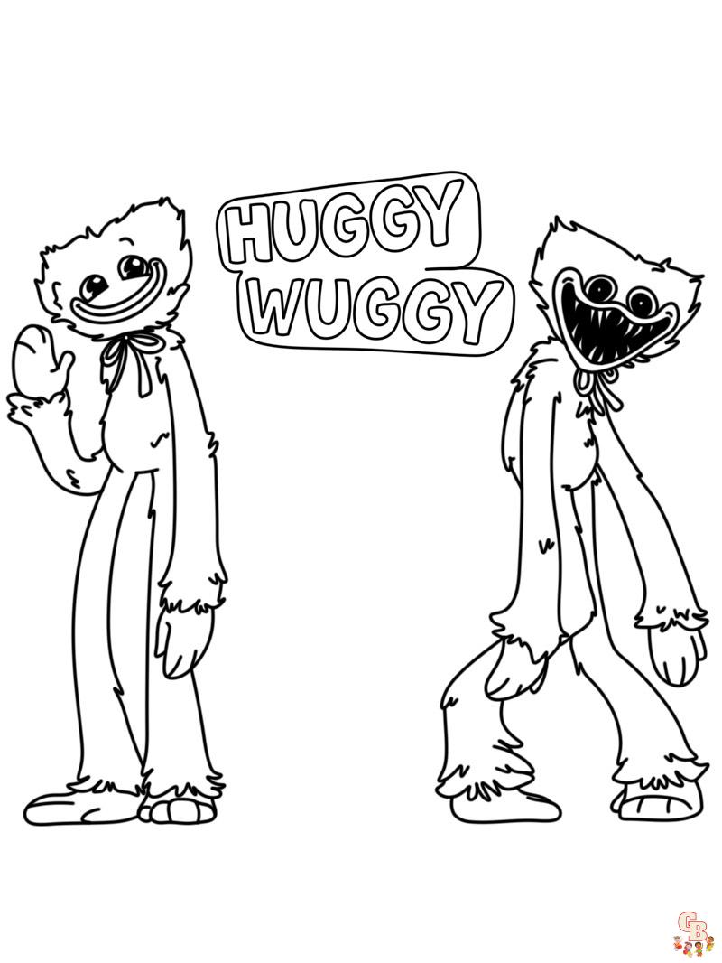 Spread Love with Huggy Wuggy Coloring Pages - GBcoloring