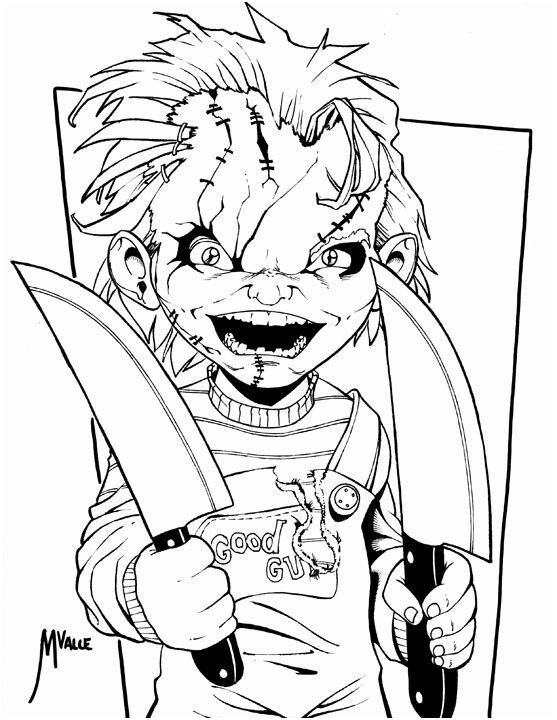 chucky colouring sheets Pinterest | Coloriage halloween, Coloriage clown,  Coloriage