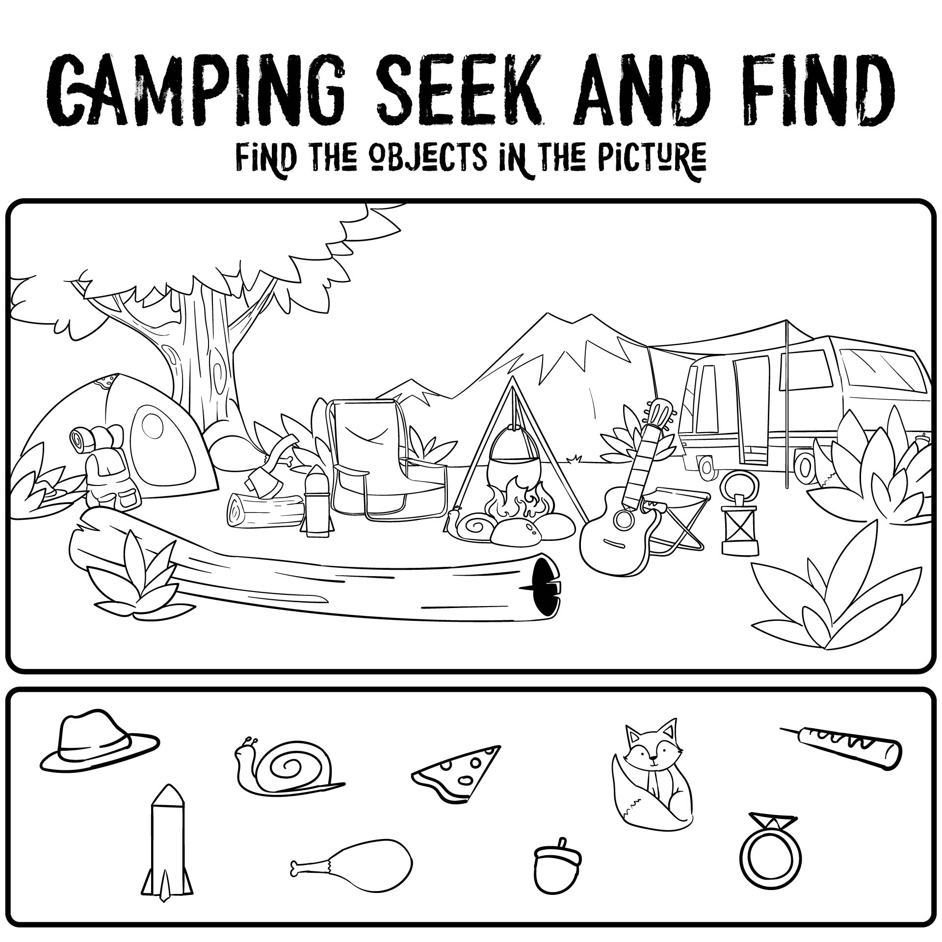 10 Best Camping Hidden Pictures Printables - printablee.com