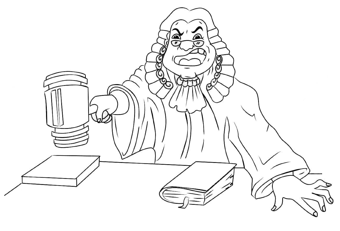 Judge is Angry Coloring Page - Free Printable Coloring Pages for Kids