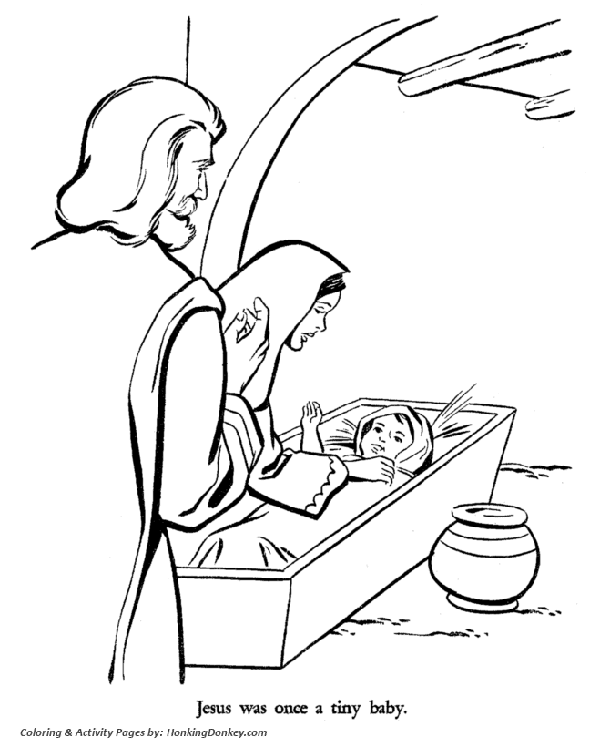 Religious Christmas Bible Coloring Pages - Baby Jesus Coloring 