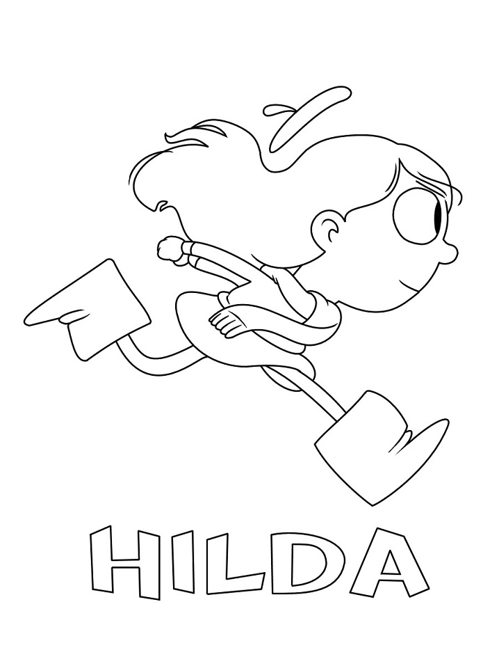 Hilda Running Coloring Page - Free Printable Coloring Pages for Kids