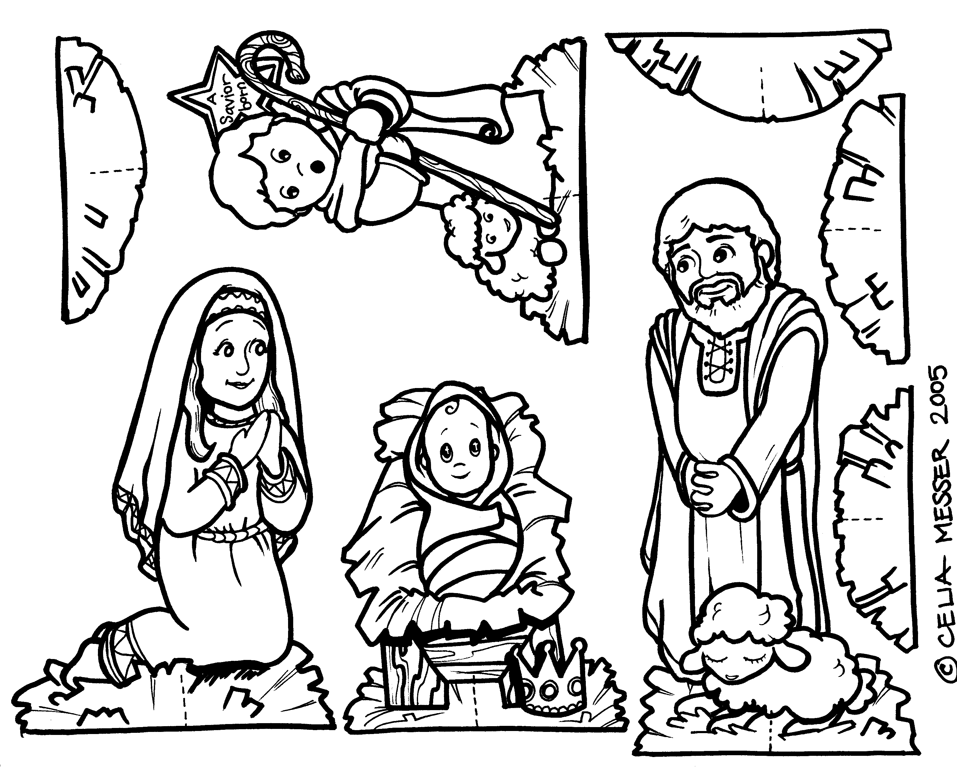 Christmas Sheep Nativity Coloring Pages - Coloring Pages For All Ages