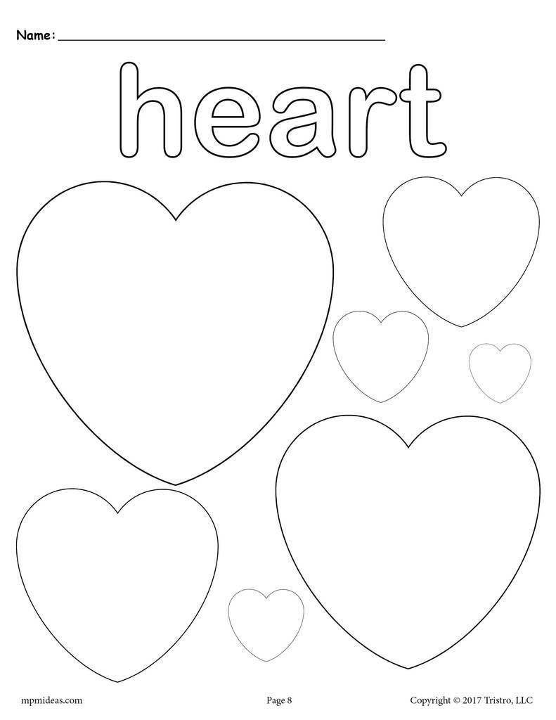 8 Heart Worksheets: Tracing, Coloring Pages, Cutting & More! – SupplyMe