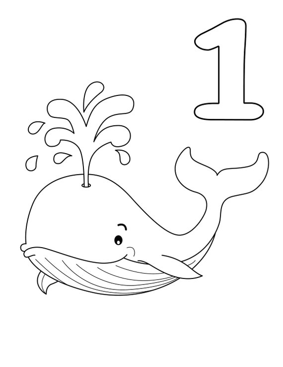 Numbers Coloring Pages Numbers 1-10 Underwater Life Sea - Etsy