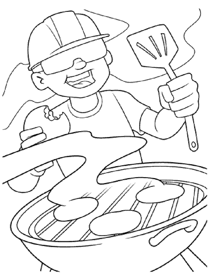 Grillin' Some Burgers Coloring Page | crayola.com