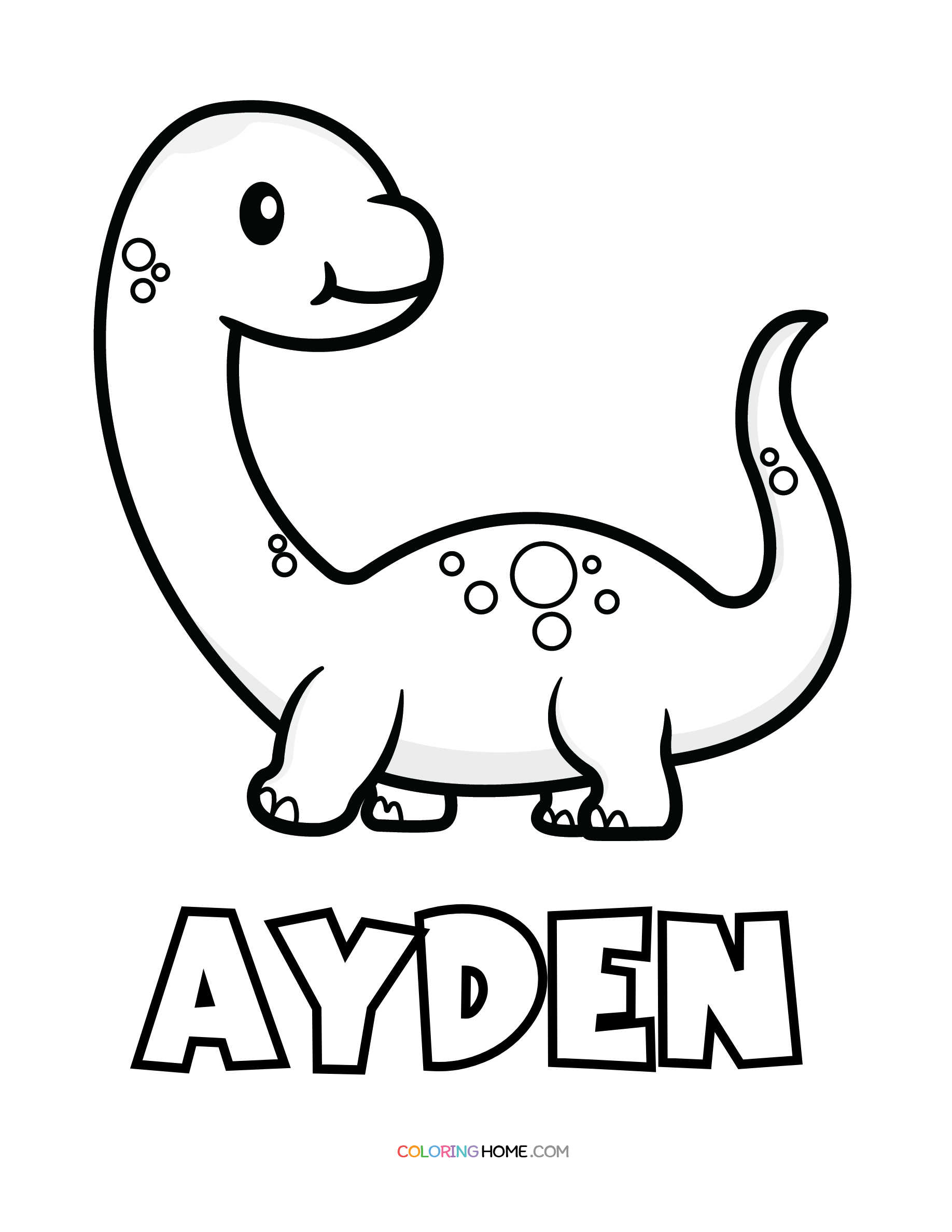 Ayden dinosaur coloring page