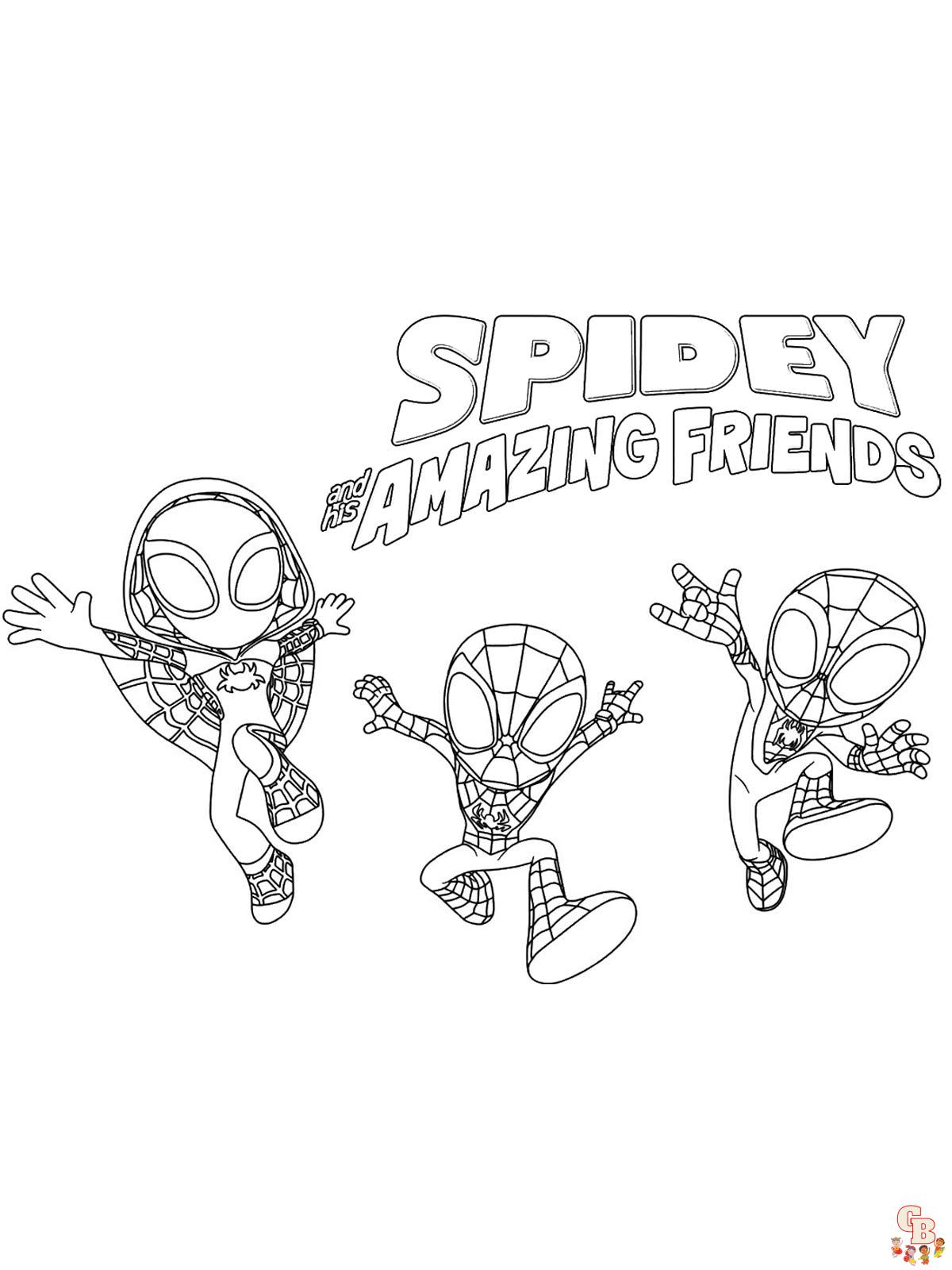 Spidey and His Amazing Friends Coloring Pages for kids