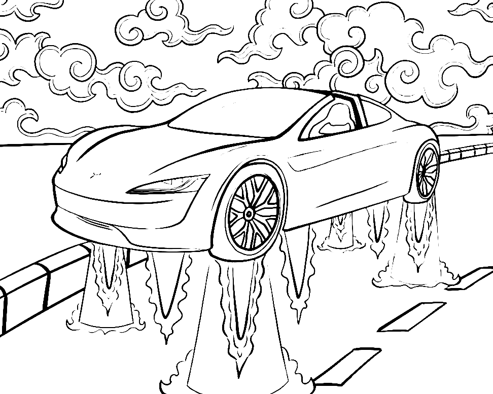 Tesla Electric Car Coloring Pages - Tesla Coloring Pages - Coloring Pages  For Kids And Adults