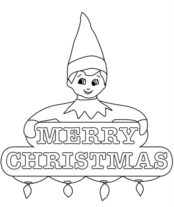 6 Pages of Christmas Elf Coloring Book ...